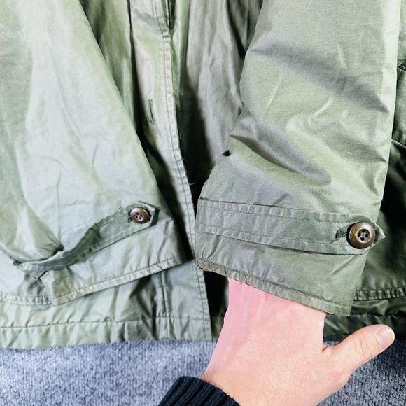 Woolrich Waxed Jacket Women's XL Green Wool Lined Corduroy Vintage USA Made 90s - Picture 15 of 16